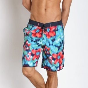 Hugo Boss Tiger Shark Swim Shorts Magenta